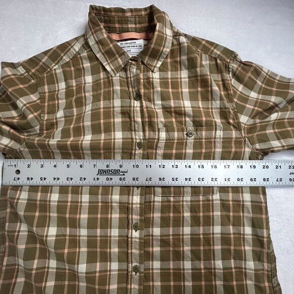 REI Womens Northwoods Button Up Flannel Shirt Small Green Hiking Outdoor Casual - Picture 6 of 7